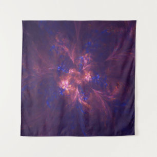 Abstract bloemlicht Paarse en blauwe patronen mix Wandkleed