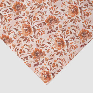 Abstract Bloemmotief Aquarelpatroon Herfstkleuren Tissuepapier