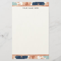 Abstract bloemmotief met roze gouden rand