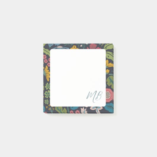 Abstract Bloemmotief Monogram Post-it® Notes (Voorkant)