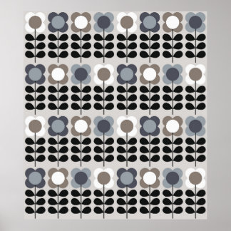 Abstract bloemmotief naadloos patroon. Noordse sti Poster