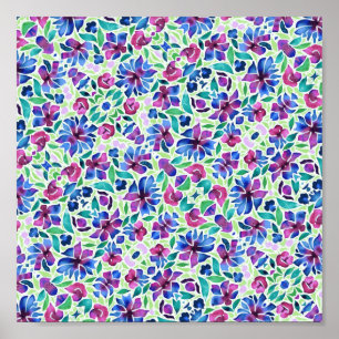 Abstract Bloemmotief - Poster