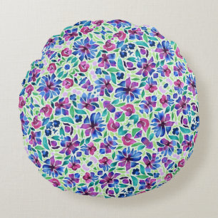 Abstract Bloemmotief - Ronde Kussen