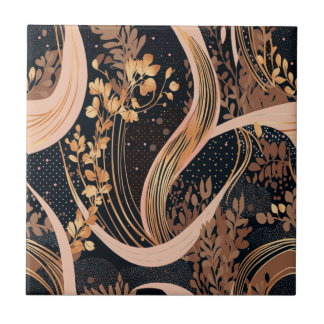 Abstract bloemmotief, stippen van polka, wijnstokk tegeltje