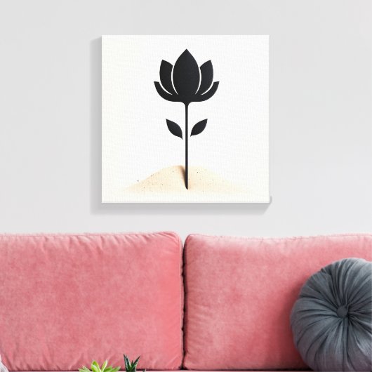 Abstract bloemontwerp canvas afdruk (Insitu (Woonkamer))