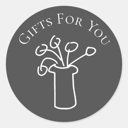 Abstract bloemontwerp Gift business branding Ronde Sticker (Voorkant)