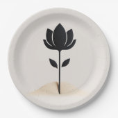 Abstract bloemontwerp papieren bordje (Voorkant)