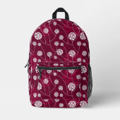 Abstract bloempatroon bedrukte rugzak (Voorkant)
