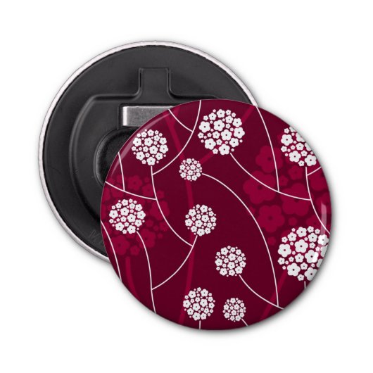 Abstract bloempatroon button flesopener (Voorkant)