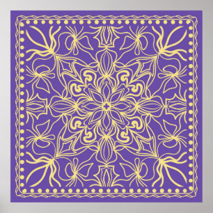 Abstract bloempatroon. geometrie, mandala design poster