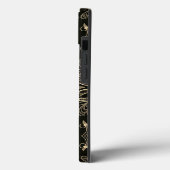 Abstract bloemzwart en goud Case-Mate iPhone case (Achterkant / Links)
