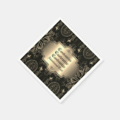 Abstract bloemzwart en goud servet (Hoek)