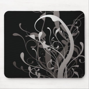 abstract bloemzwart muismat