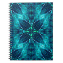 Abstract Bloom Aqua en Blauw Fractal Design