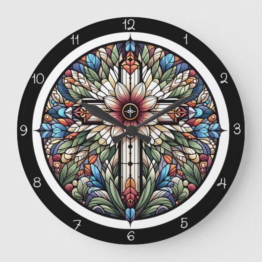 Abstract Bloom Cross Grote Klok (Voorkant)