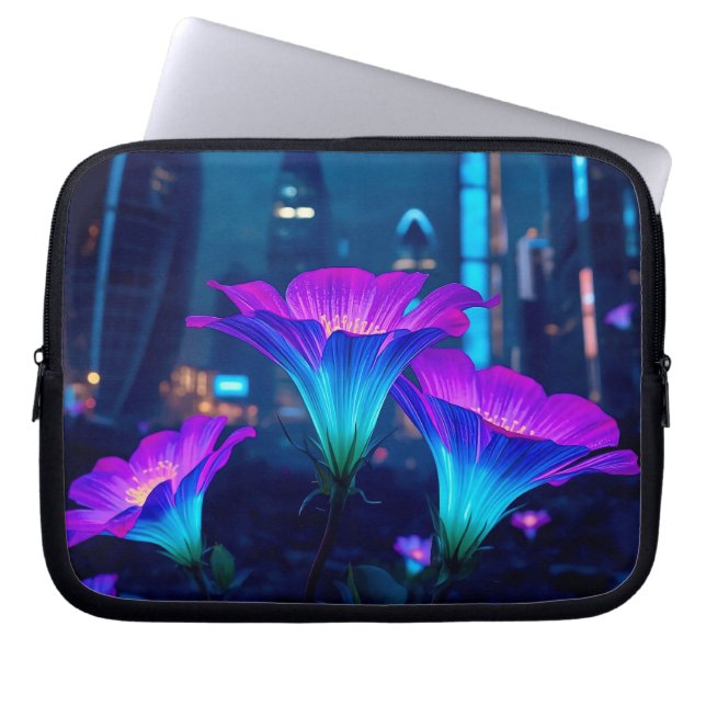 Abstract Bloominescent 10' Laptop Sleeve (Voorkant)