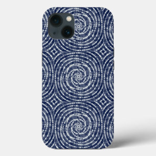 Abstract Blue Asian Shibori Pattern iPhone 13 Hoesje