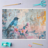 Abstract Blue Bird op een ledemaat Achtergrond Dec Tissuepapier (Craft)