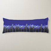 Abstract Blue City Skyline Art Lichaamskussen (Voorkant)