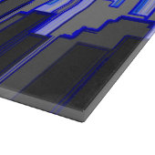 Abstract Blue City Skyline Art Snijplank (Hoek)