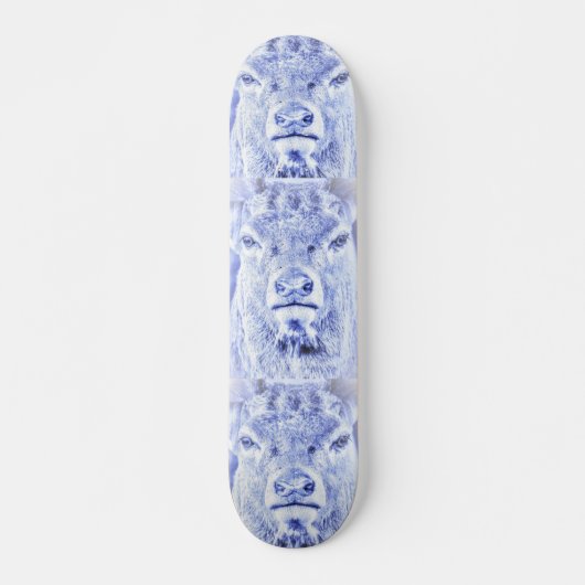 Abstract Blue Deer Skateboard (Devant)