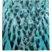 Abstract blue feather pattern douchegordijn (Voorkant)