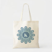 Abstract Blue Flower Custom Initiaal Tote Bag (Voorkant)
