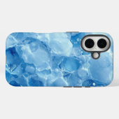 Abstract Blue Frozen Ice Crystal Texture Pattern Case-Mate iPhone Case (Achterkant (horizontaal))