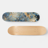 Abstract Blue Golden Skateboard (Horizontaal)