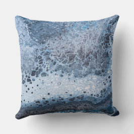 Abstract Blue & Gray Ocean Drift Kussen