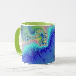 Abstract Blue Green Coastline Fractal Mok