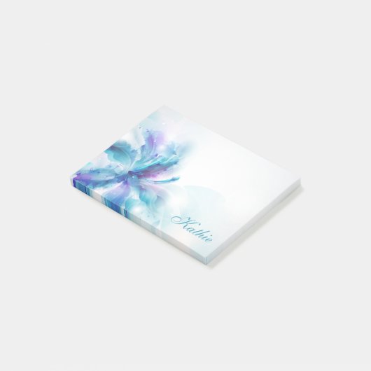 Abstract Blue Hibiscus 4x3 Post-it® Notes (Schuin)