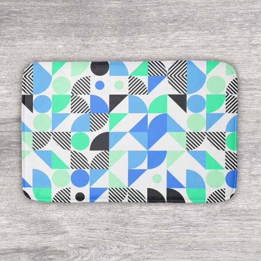 Abstract Blue Mint geometrisch patroon Badmat