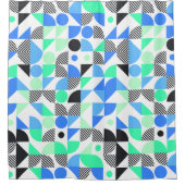 Abstract Blue Mint geometrisch patroon Douchegordijn (Voorkant)