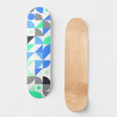 Abstract Blue Mint geometrisch patroon Skateboard (Voorkant)