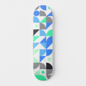 Abstract Blue Mint geometrisch patroon Skateboard (Voorkant)