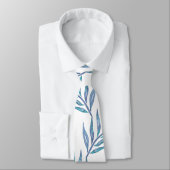 Abstract blue palm leaves stropdas (Gebonden)