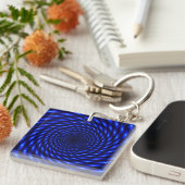 Abstract Blue Pattern Sleutelhanger (Voorkant Rechts)