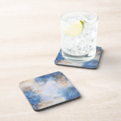 Abstract Blue & Sand Textured Clouds Bier Onderzetter (Rechterzijde)
