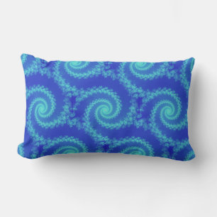 Abstract Blue Spiral Fractal Kussen