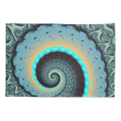 Abstract Blue Turquoise Orange Fractal Art Spiral Kussensloop (Achterkant)