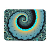 Abstract Blue Turquoise Orange Fractal Art Spiral Magneet (Horizontaal)