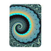 Abstract Blue Turquoise Orange Fractal Art Spiral Magneet (Verticaal)
