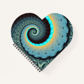 Abstract Blue Turquoise Oranje Fractal Art Spiral Notitieboek (Voorkant)
