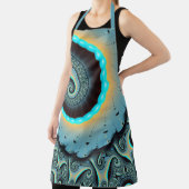 Abstract Blue Turquoise Oranje Fractal Art Spiral Schort (Insitu)