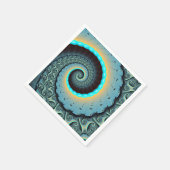 Abstract Blue Turquoise Oranje Fractal Art Spiral Servet (Hoek)