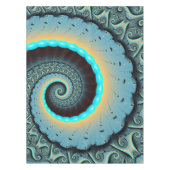 Abstract Blue Turquoise Oranje Fractal Art Spiral Tafelkleed (Voorkant)