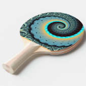 Abstract Blue Turquoise Oranje Fractal Art Spiral Tafeltennisbatje (Voorkant Gekanteld)