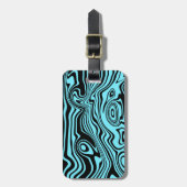 Abstract Blue Waves Bagagelabel Kies kleur (Voorkant verticaal)