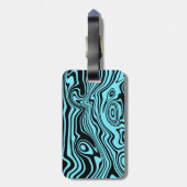 Abstract Blue Waves Bagagelabel Kies kleur (Achterkant verticaal)